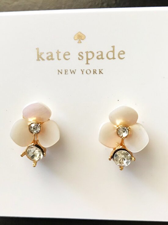 Kate Spade Clover Earrings in Ivory Mother-of-Pearl - Picture 1 of 1